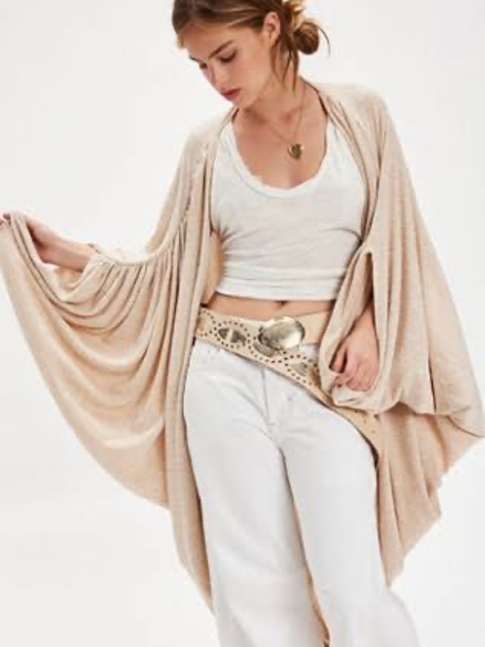 Free People Oversized Cocoon Duster in Neutral
